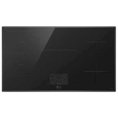 LG Studio 36 in. 5-Burner Smart Induction Cooktop with Flex Cooking Zone, Simmer Burner & Power Burner - Black Glass | CBIS3618BE