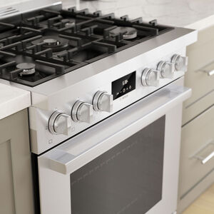 Bosch 800 Series 30 in. 3.9 cu. ft. True European Convection Dual Fuel Range with 5 Sealed Burners - Stainless Steel, , hires