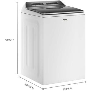 Whirlpool 27 in. 5.3 cu. ft. Smart Top Load Washer with 2-in-1 Removable Agitator & Sanitize with Oxi - White, White, hires