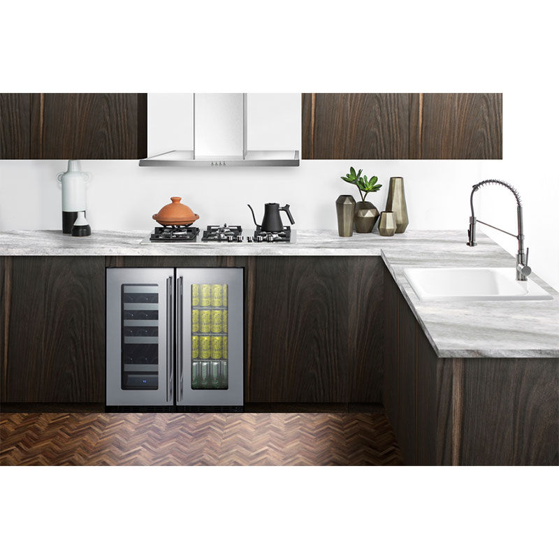 Summit 15 in. Undercounter Wine Cooler with Metal Racks, Single Temperature Zone & 18 Bottle Capacity - Stainless Steel, , hires