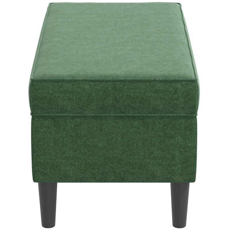 Skyline Furniture Upholstered Storage Bench In Velvet Fabric - Peacock, , hires