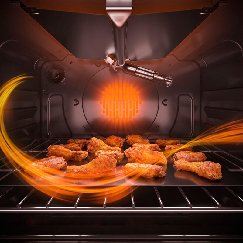 GE 30 in. 6.7 cu. ft. Air Fry True European Convection Double Oven Slide-In Gas Range with 5 Sealed Burners & Griddle - Stainless Steel, , hires