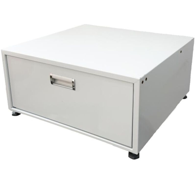 Equator Universal Laundry Pedestal for 24" Washer, Dryer & Combo with Storage Drawer - White, , hires