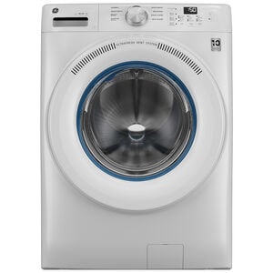GE 28 in. 4.6 cu. ft. Smart Stackable Front Load Washer with UltraFresh Vent System with OdorBlock & Sanitize with oxi - White