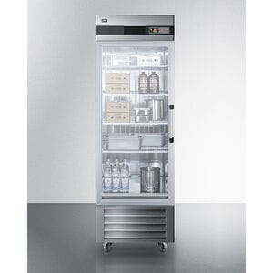 Summit 28 in. 23.0 cu. ft. Left-Hinged Freezerless Refrigerator with Glass Door - Stainless Steel, , hires