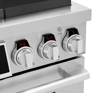 Signature Kitchen Suite 36 in. 6.3 cu. ft. Smart Standard Convection Steam Dual Fuel Range with 2 Sealed & 2 Induction Burners - Stainless Steel, , hires