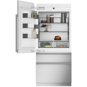 Monogram 36 in. Left-Hinged Built-In 20.2 cu. ft. Smart Counter Depth Bottom Freezer Refrigerator - Custom Panel Ready, , hires