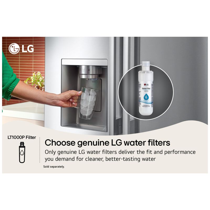 LG 36 in. 28.6 cu. ft. Smart 4-Door French Door Refrigerator with Ice & Water Dispenser - PrintProof Noble Steel, , hires
