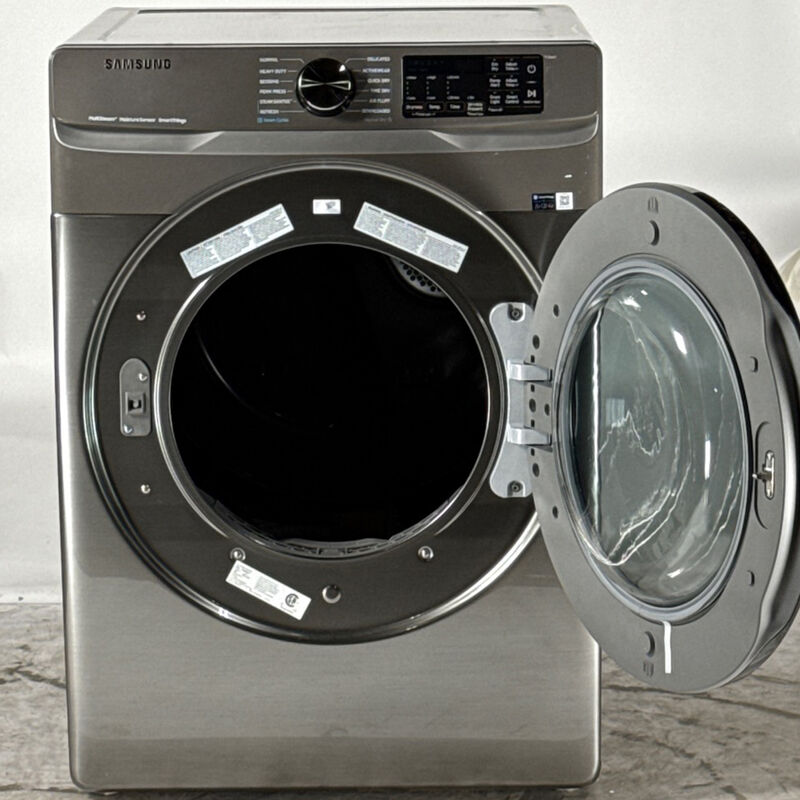 Samsung 27 in. 7.5 cu. ft. Smart Stackable Front Load Electric Dryer with Sanitize Cycle & Sensor Dry - Platinum (Open Box Good Condition), , hires