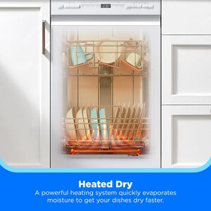 Midea 18 in. Front Control Dishwasher with 52 dBA Sound Level & Pocket Handle - White, , hires