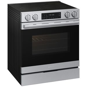 Samsung Bespoke 30 in. 6.3 cu. ft. Smart Air-Fry True European Convection Slide-In Electric Range with Radiant Burners - Stainless Steel, Stainless Steel, hires