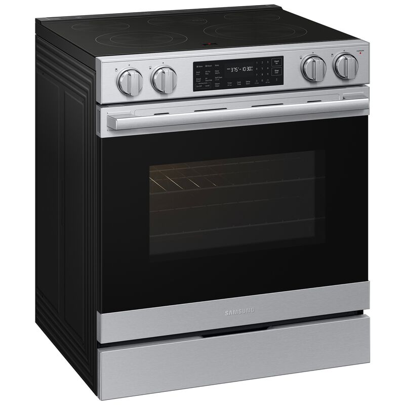 Samsung Bespoke 30 in. 6.3 cu. ft. Smart Air-Fry True European Convection Slide-In Electric Range with Radiant Burners - Stainless Steel, Stainless Steel, hires