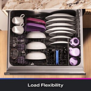 GE Profile 24 in. Smart Double Dishwasher Drawer with Front Control, 48 dBA Sound Level & Pocket Handle - Fingerprint Resistant Stainless, , hires