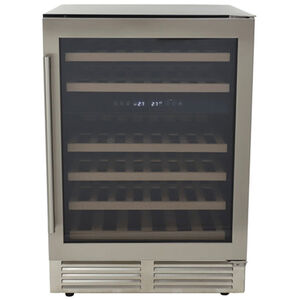 Avanti Designer Series 24 in. Undercounter Wine Cooler with Wood Racks, Dual Temperature Zones & 46 Bottle Capacity - Stainless Steel, , hires