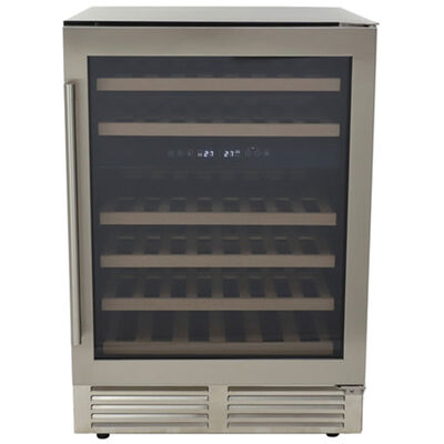 Avanti Designer Series 24 in. Compact Built-In/Freestanding 4.1 cu. ft. Wine Cooler with 43 Bottle Capacity, Dual Temperature Zone & Digital Control - Stainless Steel with Black Cabinet | WCD46DZ3S