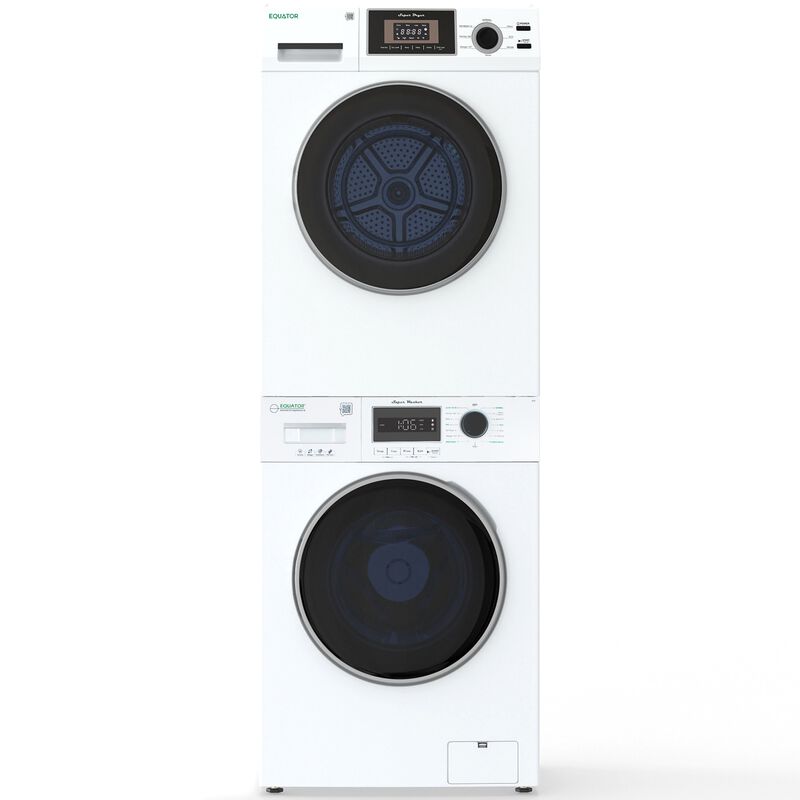 Equator Compact 24 in. 1.57 cu. ft. Electric Front Load Laundry Center with Sensor Dry, Pet & Sanitize Cycle - White, , hires