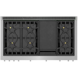 Thermador Pro Harmony 48 in. 6.8 cu. ft. Smart True European Convection Double Oven Dual Fuel Range with 6 Sealed Burners & Griddle - Stainless Steel, , hires