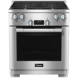 Miele 30 in. 4.6 cu. ft. Convection Oven Freestanding Gas Range with 4 Sealed Burners - Clean Touch Steel, , hires