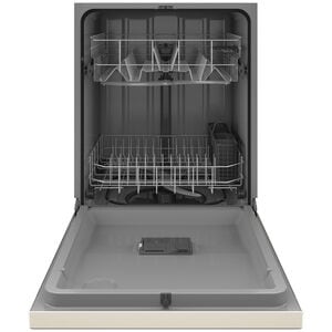 GE 24 in. Front Control Flush-Mount Dishwasher with 55 dBa Sound Level, Dry Boost & Pocket Handle - Bisque, Bisque, hires