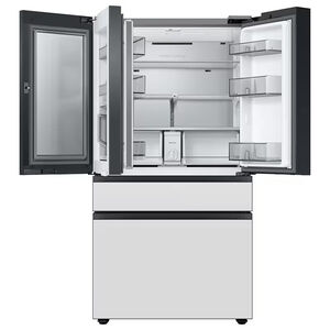 Samsung Bespoke 36 in. 22.8 cu. ft. Smart Counter Depth 4-Door French Door Refrigerator with Internal Water Dispenser - White Glass, White Glass, hires