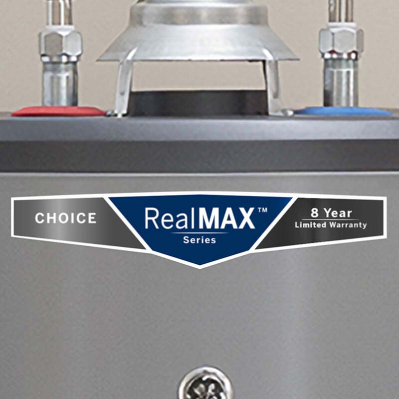 GE RealMax Choice Natural Gas 30 Gallon Tall Water Heater with 8-Year Parts Warranty, , hires