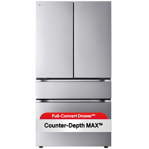 LG 36 in. 25.5 cu. ft. Smart Counter Depth 4-Door French Door Refrigerator with Internal Water Dispenser - PrintProof Stainless Steel, , hires