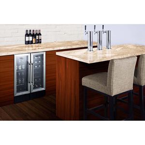 Summit 12 in. Undercounter Wine Cooler with Wood Racks, Single Temperature Zone & 21 Bottle Capacity - Stainless Steel, , hires