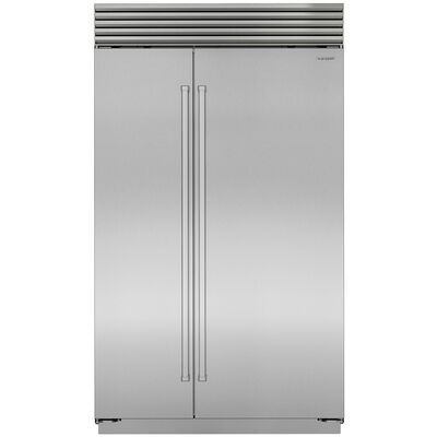 Sub-Zero Classic 48 in. 28.8 cu. ft. Built-In Smart Side-by-Side Refrigerator with Professional Handles, Internal Ice & Water Dispenser - Stainless Steel | CL4850SIDSP