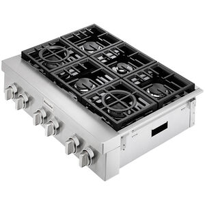 KitchenAid 36 in. 6-Burner Natural Gas Rangetop with Simmer Burner & Power Burner - Stainless Steel, , hires