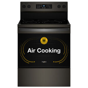 Whirlpool 30 in. 5.3 cu. ft. Air-Fry Standard Convection Electric Range with Radiant Burners - Black Stainless, , hires