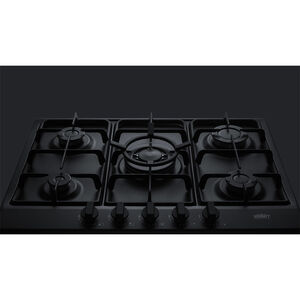 Summit 27 in. 5-Burner Natural Gas Cooktop - Black, , hires