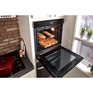 Whirlpool 24 in. 5.8 cu. ft. Smart Front Control Electric Double Wall Oven with True European Convection - Black, Black, hires