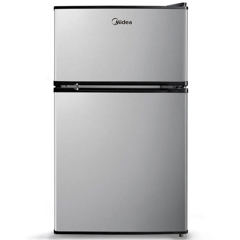 Midea 19 in. 3.1 cu. ft. Mini Fridge with Top Freezer - Stainless Steel, Stainless Steel, hires
