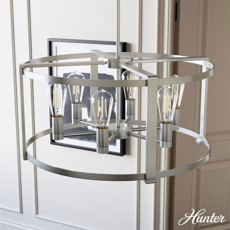Hunter Astwood 6 Light Chandelier - Brushed Nickel, , hires