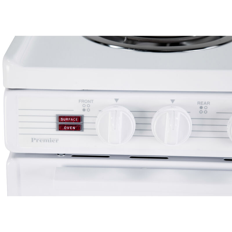 Premier 24 in. 3.0 cu. ft. Oven Freestanding Electric Range with 4 Coil Burners - White, , hires