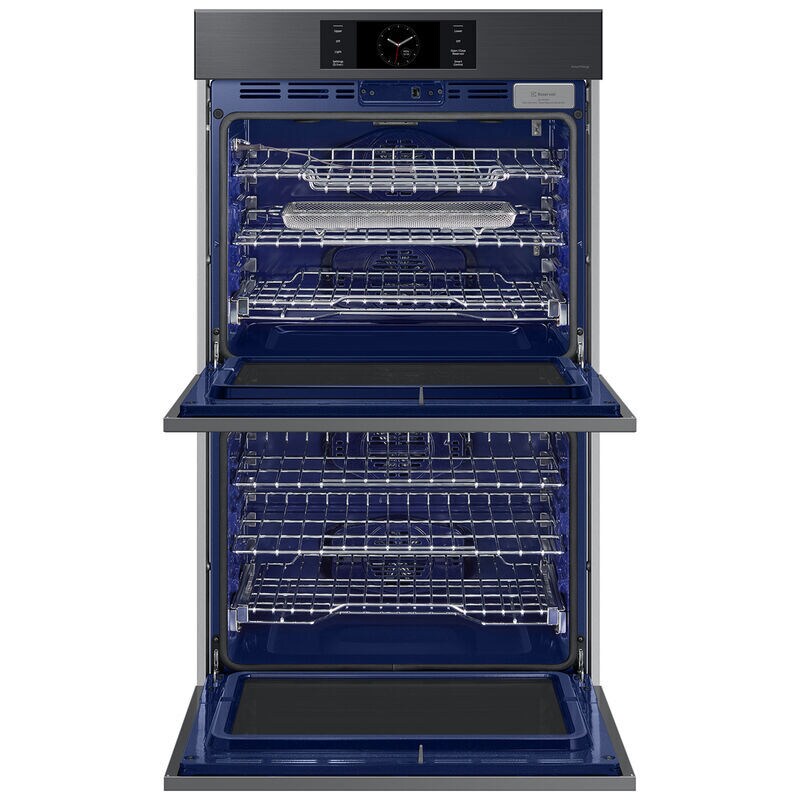 Samsung Bespoke 30 in. 10.2 cu. ft. Smart Top Control SteamElectric Double Wall Oven with Dual Convection - Matte Black, , hires