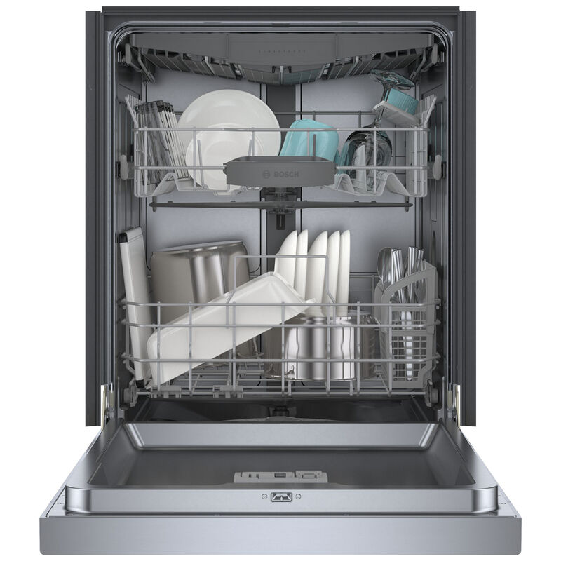 Bosch 300 Series 24 in. Smart Built-In Dishwasher with Front Control, 46 dBA Sound Level, 16 Place Settings, 5 Wash Cycles & Sanitize Cycle - Stainless Steel, , hires
