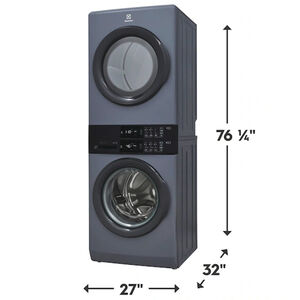 Electrolux 27 in. 4.4 cu. ft. Electric Front Load Laundry Tower with LuxCare Wash & Moisture Sensor Dry - Denim Blue, , hires