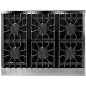 Viking 5 Series 36 in. 5.6 cu. ft. True European Convection Dual Fuel Range with 6 Sealed Burners - Stainless Steel - Natural Gas, Polished Chrome Trim Option, , hires