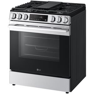 LG 30 in. 6.3 cu. ft. Smart Air-Fry Standard Convection Slide-In Gas Range with 5 Sealed Burners & Griddle - PrintProof Stainless Steel, , hires