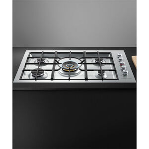 Fisher & Paykel Series 9 36 in. 5-Burner LP Gas Cooktop with Simmer Burner & Power Burner - Stainless Steel, , hires