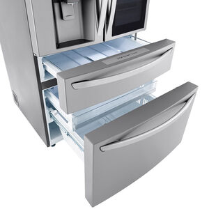 LG InstaView 36 in. 29.5 cu. ft. Smart 4-Door French Door Refrigerator with Ice & Water Dispenser - PrintProof Stainless Steel, PrintProof Stainless Steel, hires