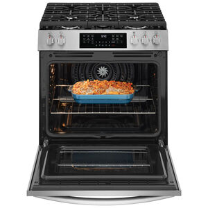 Frigidaire Gallery 30 in. 5.1 cu. ft. Air-Fry True European Convection Steam Gas Range with 5 Sealed Burners - Stainless Steel, , hires