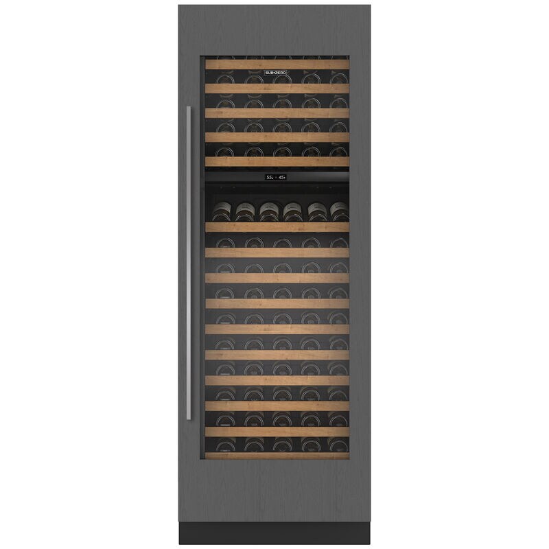 Sub-Zero Designer Series 30 in. Built-in Smart Wine Column Storage with Wood Racks, Dual Temperature Zones & 146 Bottle Capacity - Custom Panel Ready, , hires