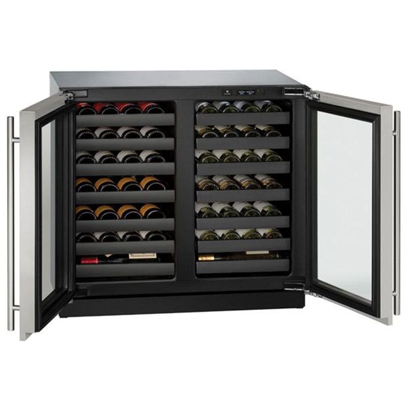 U-Line 3000 Series 36 in. Undercounter Wine Cooler with Wire Racks, Dual Temperature Zones & 62 Bottle Capacity - Custom Panel Ready, , hires