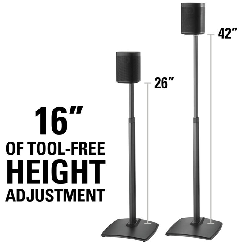 Sanus Systems Adjustable Height Wireless Speaker Stand designed for Sonos One, Sonos One SL, Play:1, and Play:3 - Single, , hires
