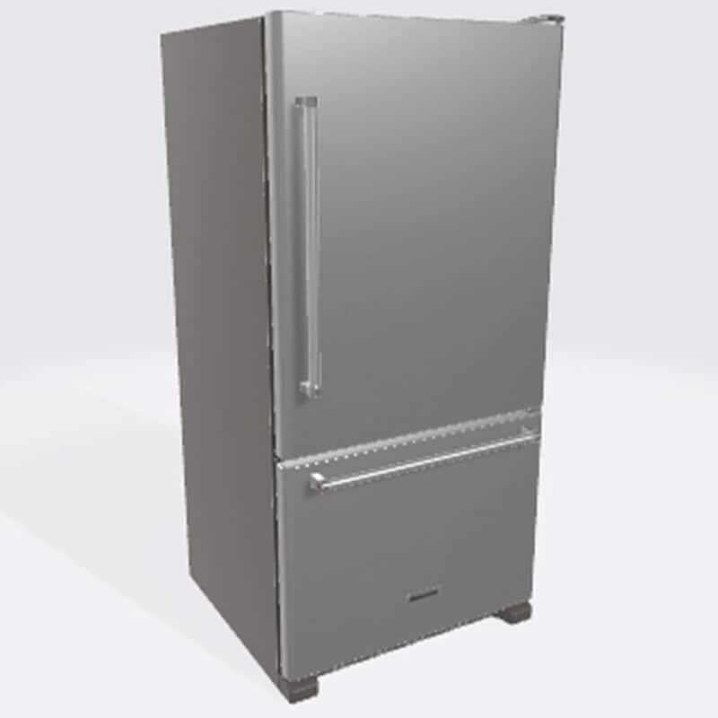KitchenAid 33 in. 22 cu. ft. Bottom Freezer Refrigerator Right Hinged - Stainless Steel, , hires