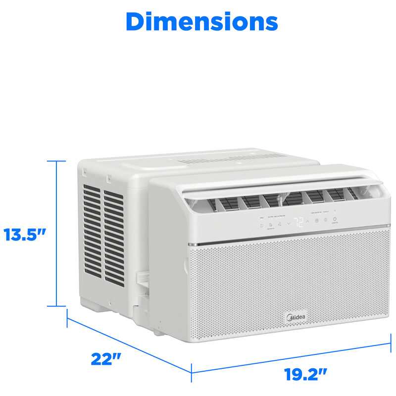 Midea QB Series 12,000 BTU 115V U-Shaped Smart Energy Star Window Air Conditioner with Inverter, 3 Fan Speeds, Sleep Mode & Remote Control - White, , hires