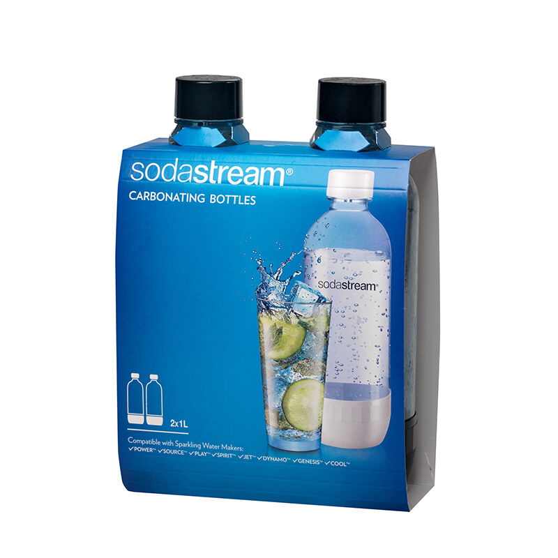SodaStream 1 Liter Carbonating Bottles (Twinpack) - Black | P.C.