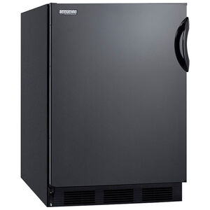 Summit 24 in. 5.1 cu. ft. Left-Hinged Undercounter Refrigerator - Black, , hires